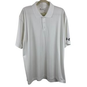 Under Armour White Loose Fit Heat Gear Polo Size 2XL